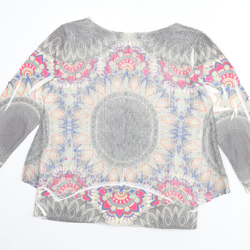 Apricot Womens Multicoloured Boat Neck Geometric Polyester Pullover Jumper Size M - Overlay