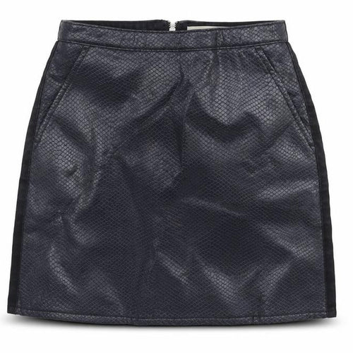 Topshop Womens Blue Animal Print Cotton A-Line Skirt Size 28 in Zip - Snake Skin Print, Faux Leather