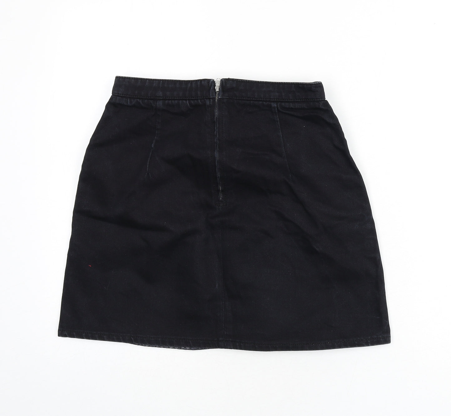 Topshop Womens Blue Animal Print Cotton A-Line Skirt Size 28 in Zip - Snake Skin Print, Faux Leather