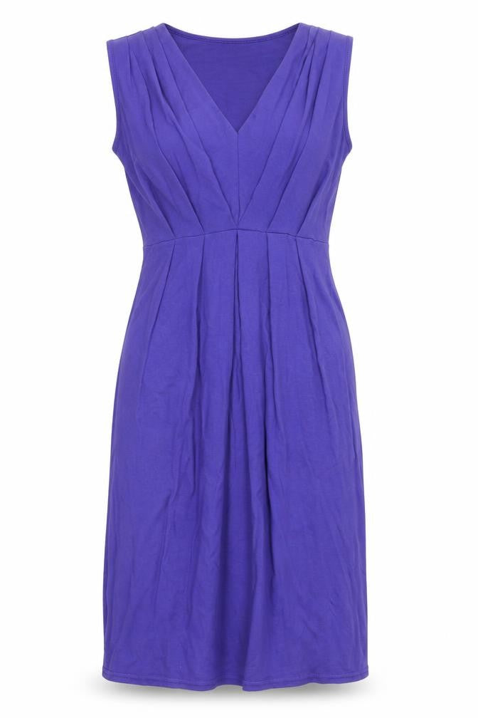 Closet Womens Purple Viscose Pencil Dress Size 10 V-Neck Pullover