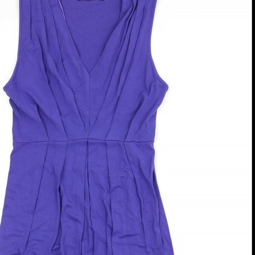 Closet Womens Purple Viscose Pencil Dress Size 10 V-Neck Pullover