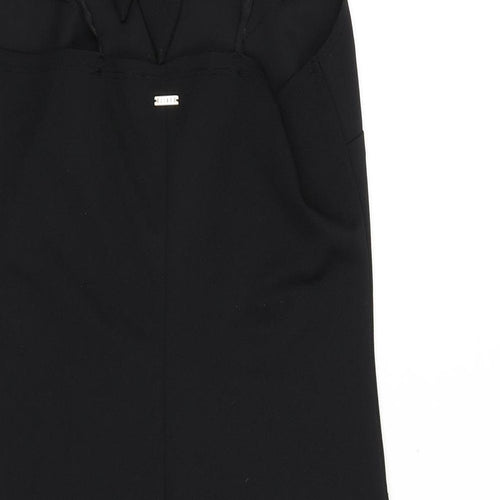 Mohito Womens Black Polyester Bodycon Size 10 Mock Neck Tie - Lace Detail