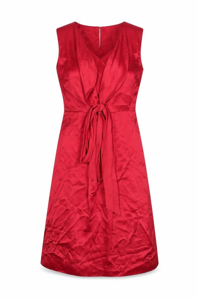 Monsoon Womens Pink Silk A-Line Size 8 Round Neck Button - Tie Detail