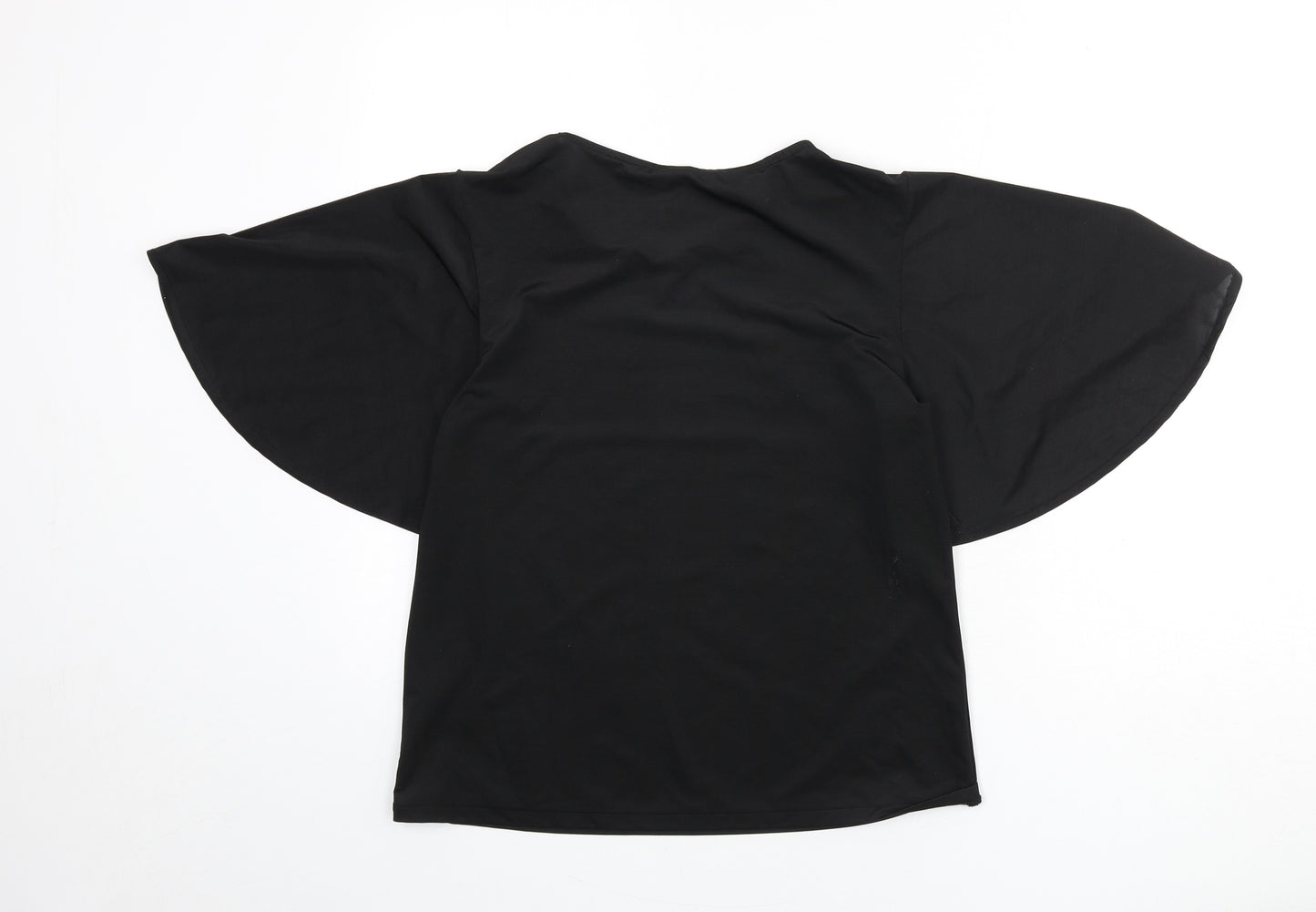 H&M Womens Black Polyester Basic Blouse Size S Round Neck