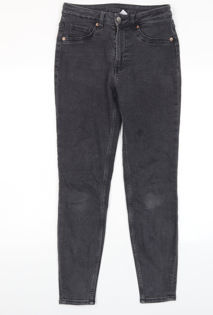 Divided by H&M Womens Red Cotton Skinny Jeans Size 10 L28 in Regular Zip - Pockets