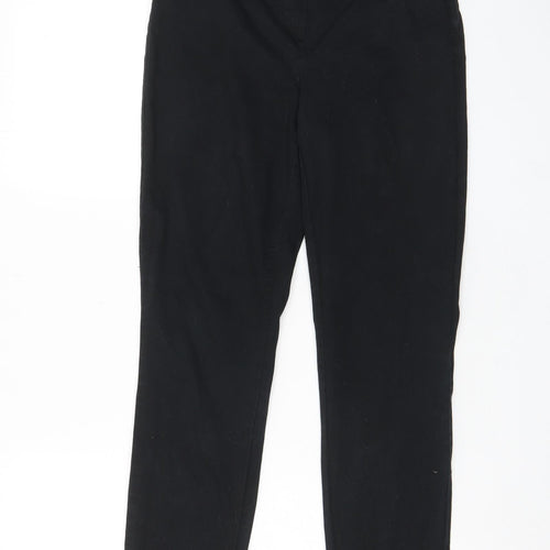 H&M Womens Black Cotton Chino Trousers Size 28 in L27 in Regular Zip