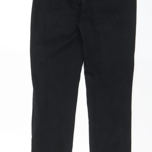 H&M Womens Black Cotton Chino Trousers Size 28 in L27 in Regular Zip