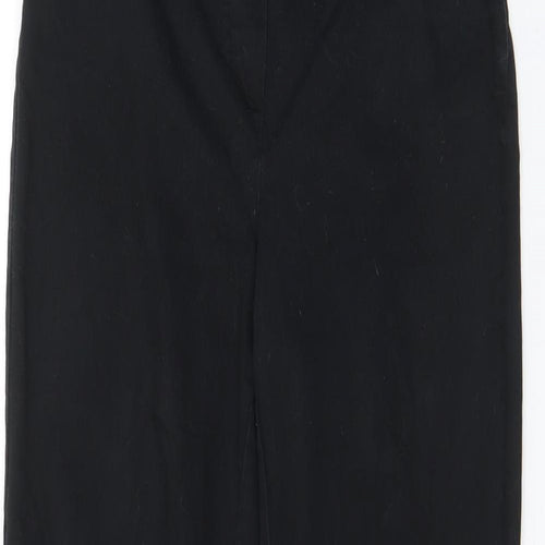 H&M Womens Black Cotton Chino Trousers Size 28 in L27 in Regular Zip