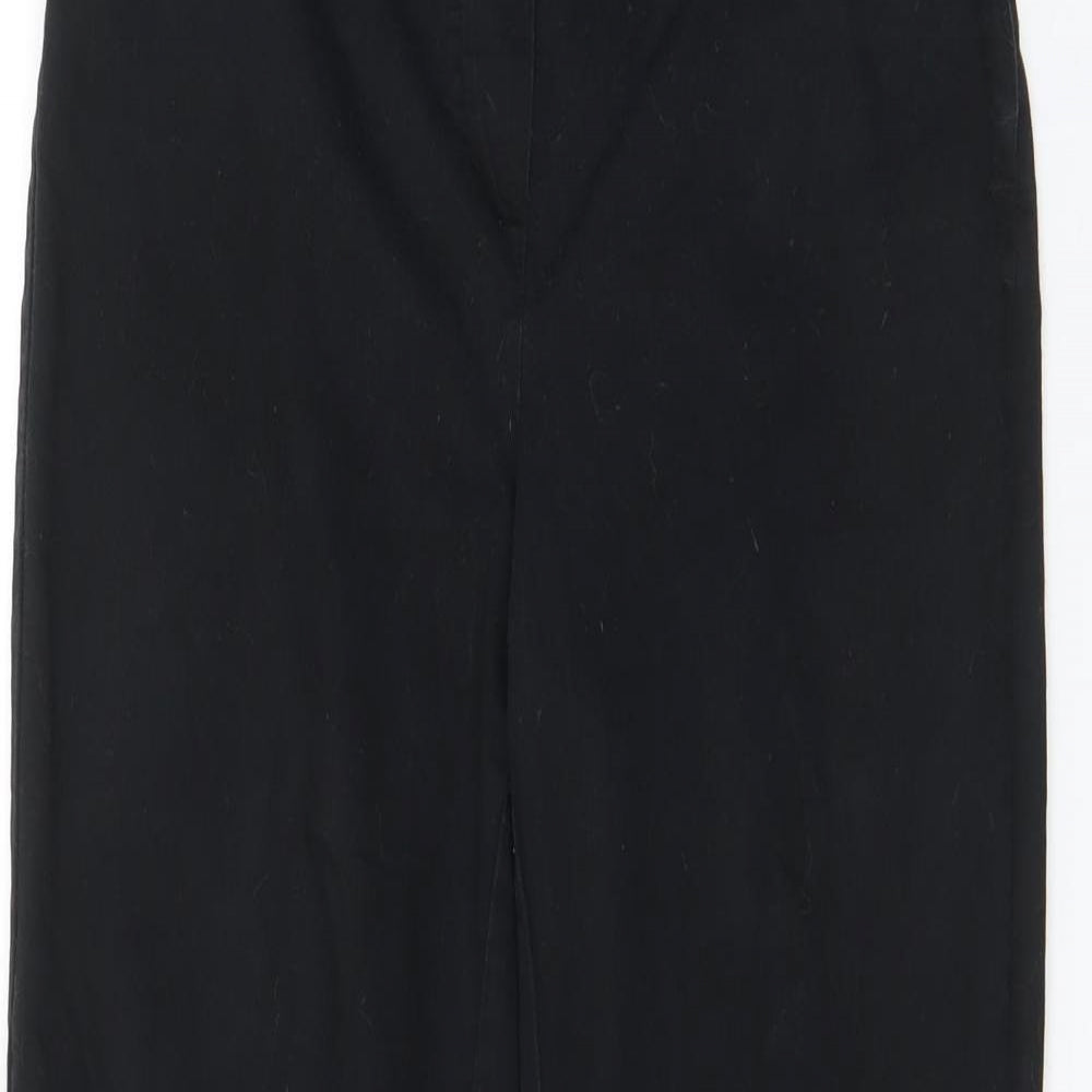H&M Womens Black Cotton Chino Trousers Size 28 in L27 in Regular Zip