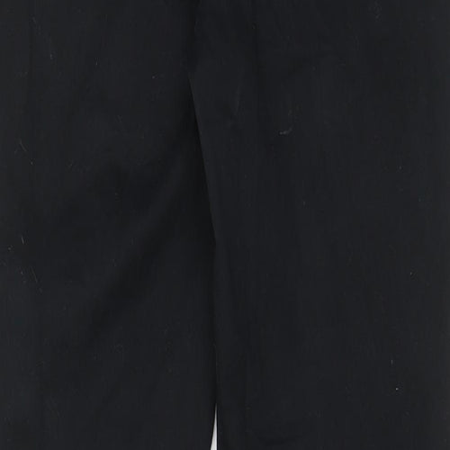 H&M Womens Black Cotton Chino Trousers Size 28 in L27 in Regular Zip