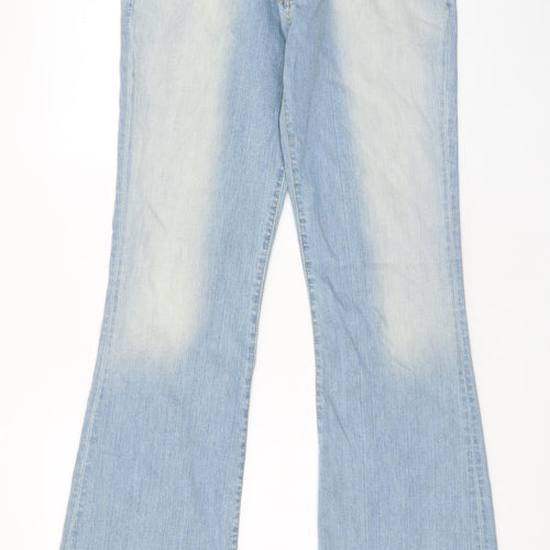 Firetrap Womens Blue Cotton Bootcut Jeans Size 34 in L34 in Regular Zip - Pockets