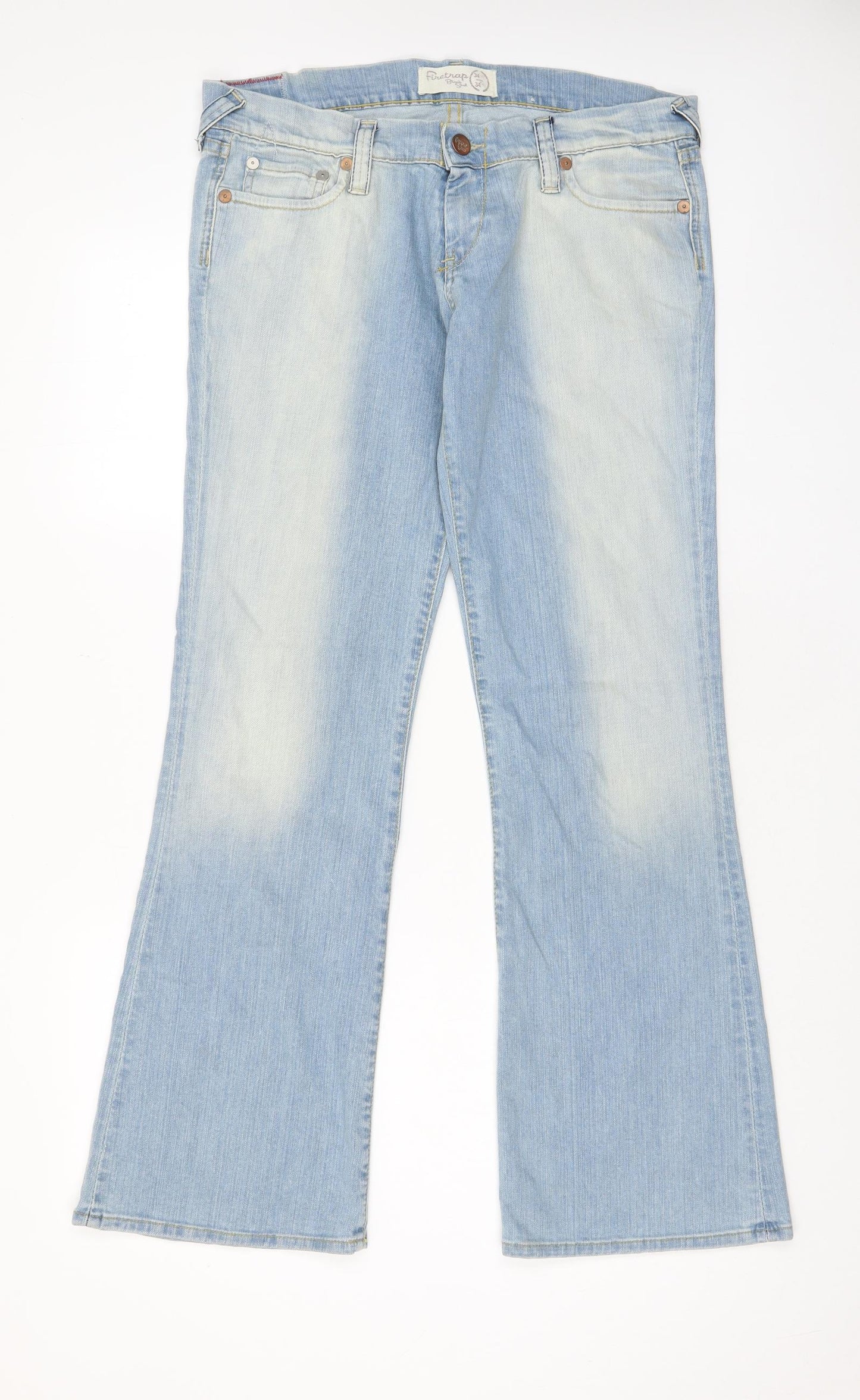 Firetrap Womens Blue Cotton Bootcut Jeans Size 34 in L34 in Regular Zip - Pockets