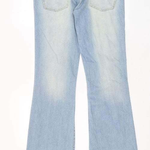 Firetrap Womens Blue Cotton Bootcut Jeans Size 34 in L34 in Regular Zip - Pockets
