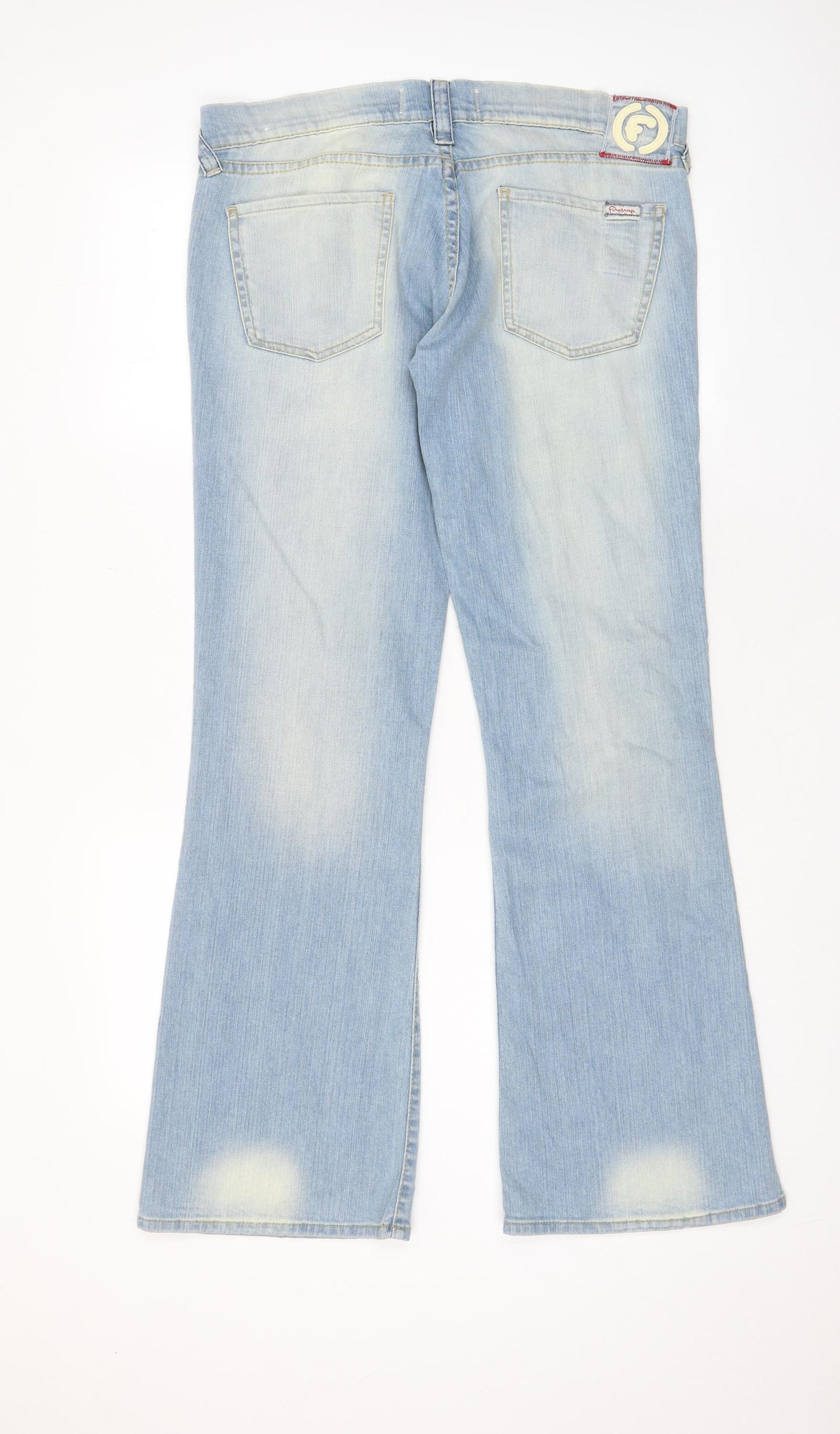 Firetrap Womens Blue Cotton Bootcut Jeans Size 34 in L34 in Regular Zip - Pockets