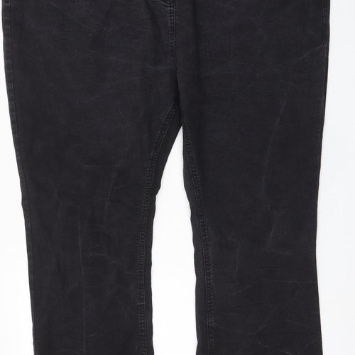 Yours Womens Grey Cotton Bootcut Jeans Size 28 L31 in Regular Zip - Pockets