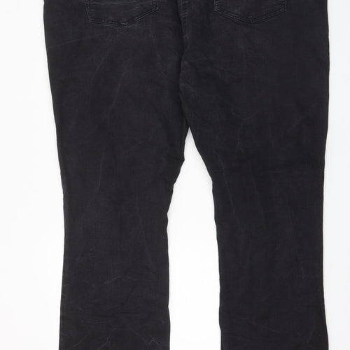Yours Womens Grey Cotton Bootcut Jeans Size 28 L31 in Regular Zip - Pockets