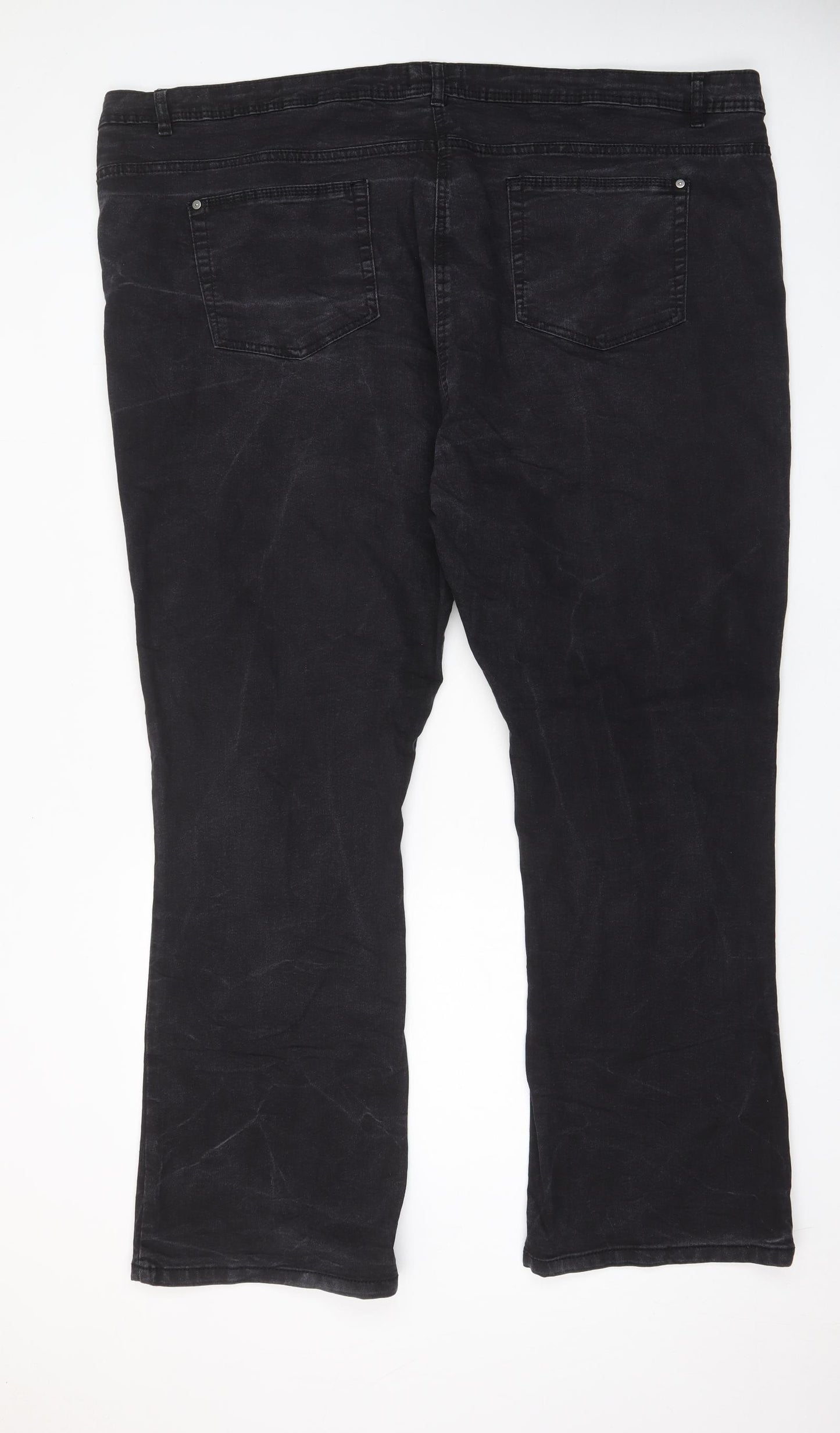 Yours Womens Grey Cotton Bootcut Jeans Size 28 L31 in Regular Zip - Pockets