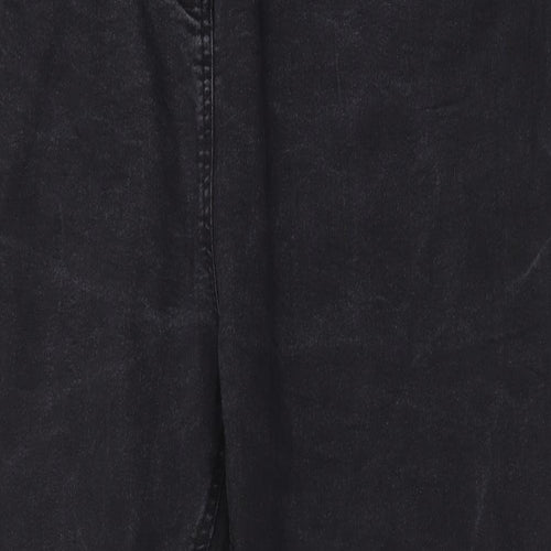Yours Womens Grey Cotton Bootcut Jeans Size 28 L31 in Regular Zip - Pockets