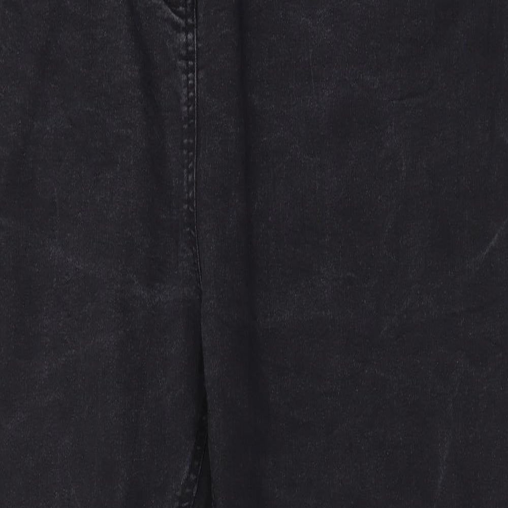 Yours Womens Grey Cotton Bootcut Jeans Size 28 L31 in Regular Zip - Pockets