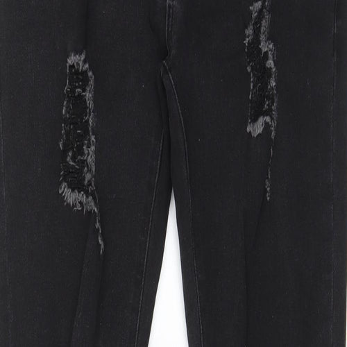 Aecupper Womens Black Cotton Skinny Jeans Size 32 in L29 in Regular Zip - Pockets