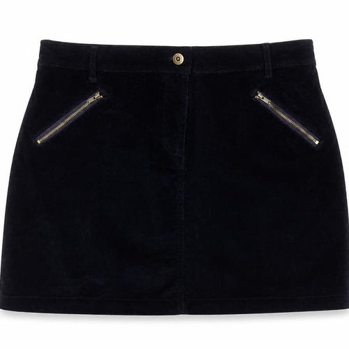 NEXT Womens Blue Cotton A-Line Skirt Size 14 Zip - Zip Pockets