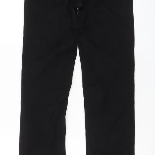 Marks and Spencer Womens Black Cotton Straight Jeans Size 10 L29 in Regular Zip - Pockets