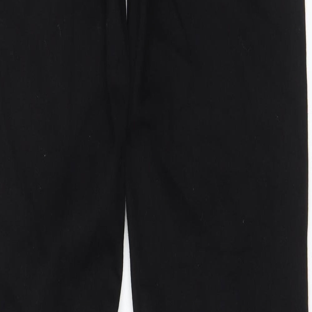 Marks and Spencer Womens Black Cotton Straight Jeans Size 10 L29 in Regular Zip - Pockets