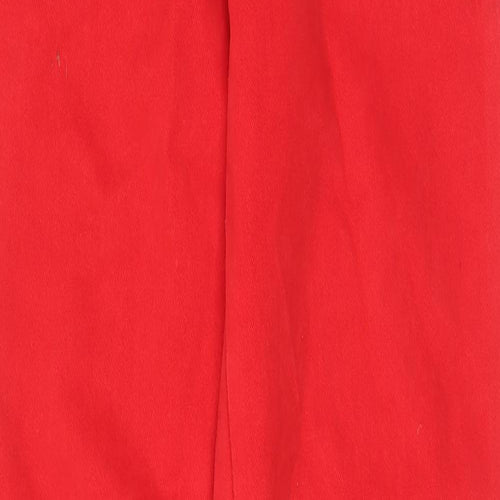 Flag Jeans Womens Red Cotton Trousers Size 6 L31 in Regular Zip - Pockets