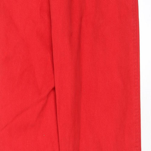 Flag Jeans Womens Red Cotton Trousers Size 6 L31 in Regular Zip - Pockets