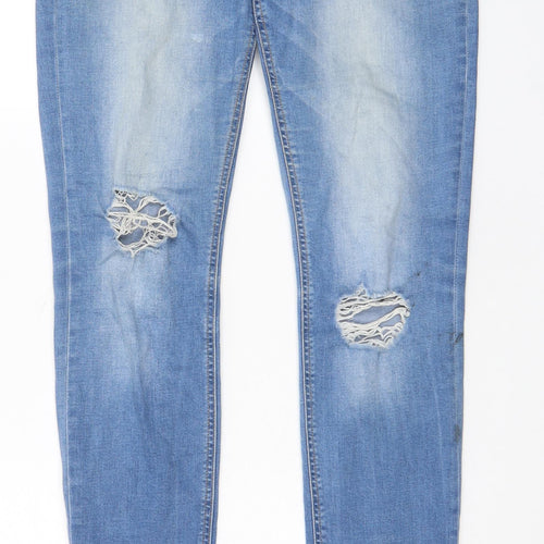 Pieces Womens Blue Cotton Skinny Jeans Size 30 in L31 in Regular Zip - Pockets