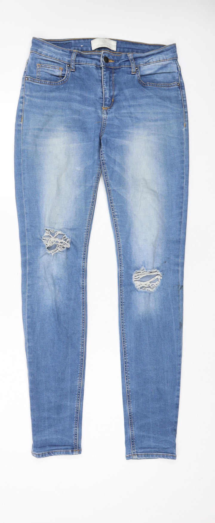 Pieces Womens Blue Cotton Skinny Jeans Size 30 in L31 in Regular Zip - Pockets