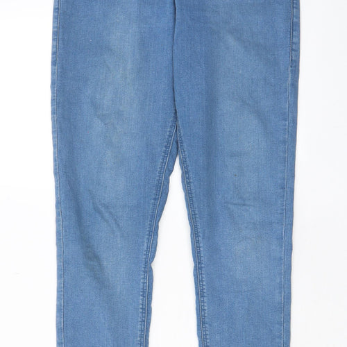 Topshop Womens Blue Cotton Skinny Jeans Size 30 in L32 in Regular Zip - Pockets
