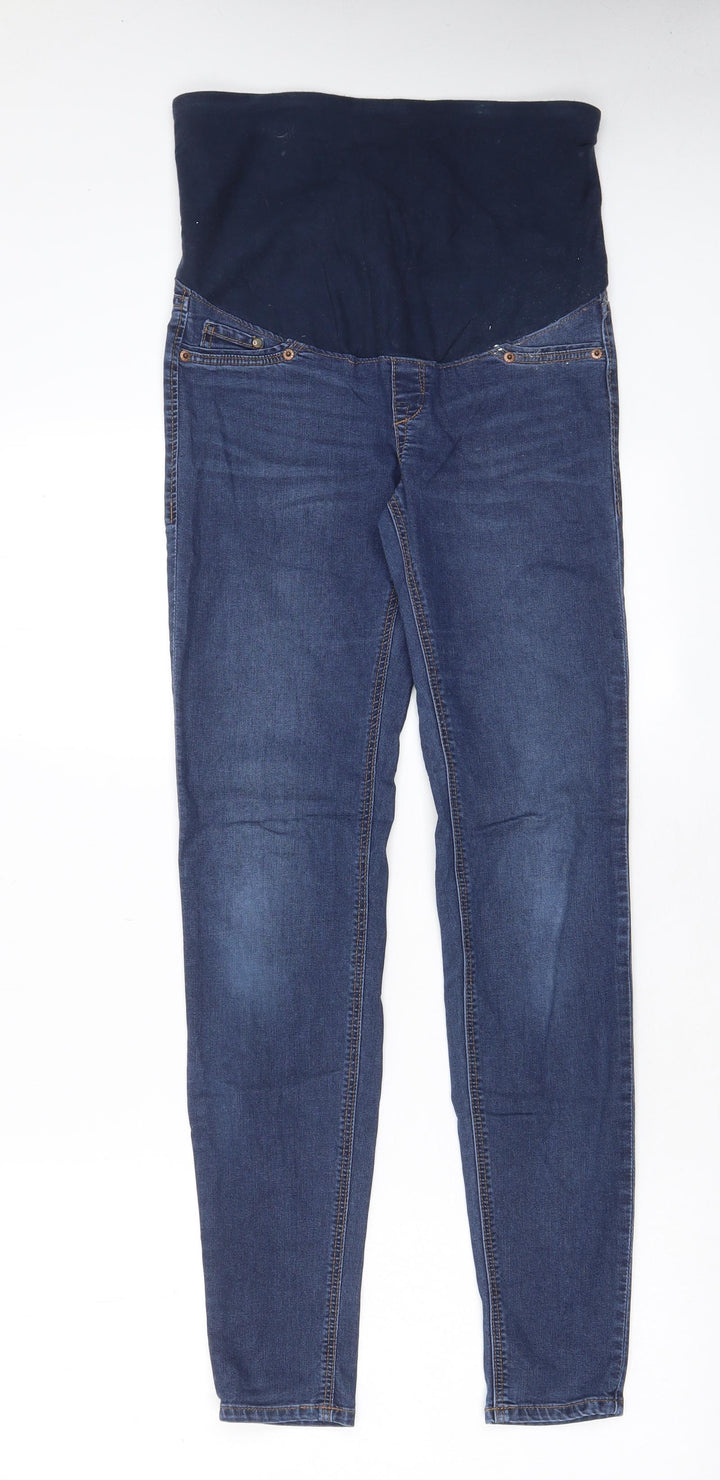H&M Womens Blue Cotton Skinny Jeans Size 8 L29 in Regular
