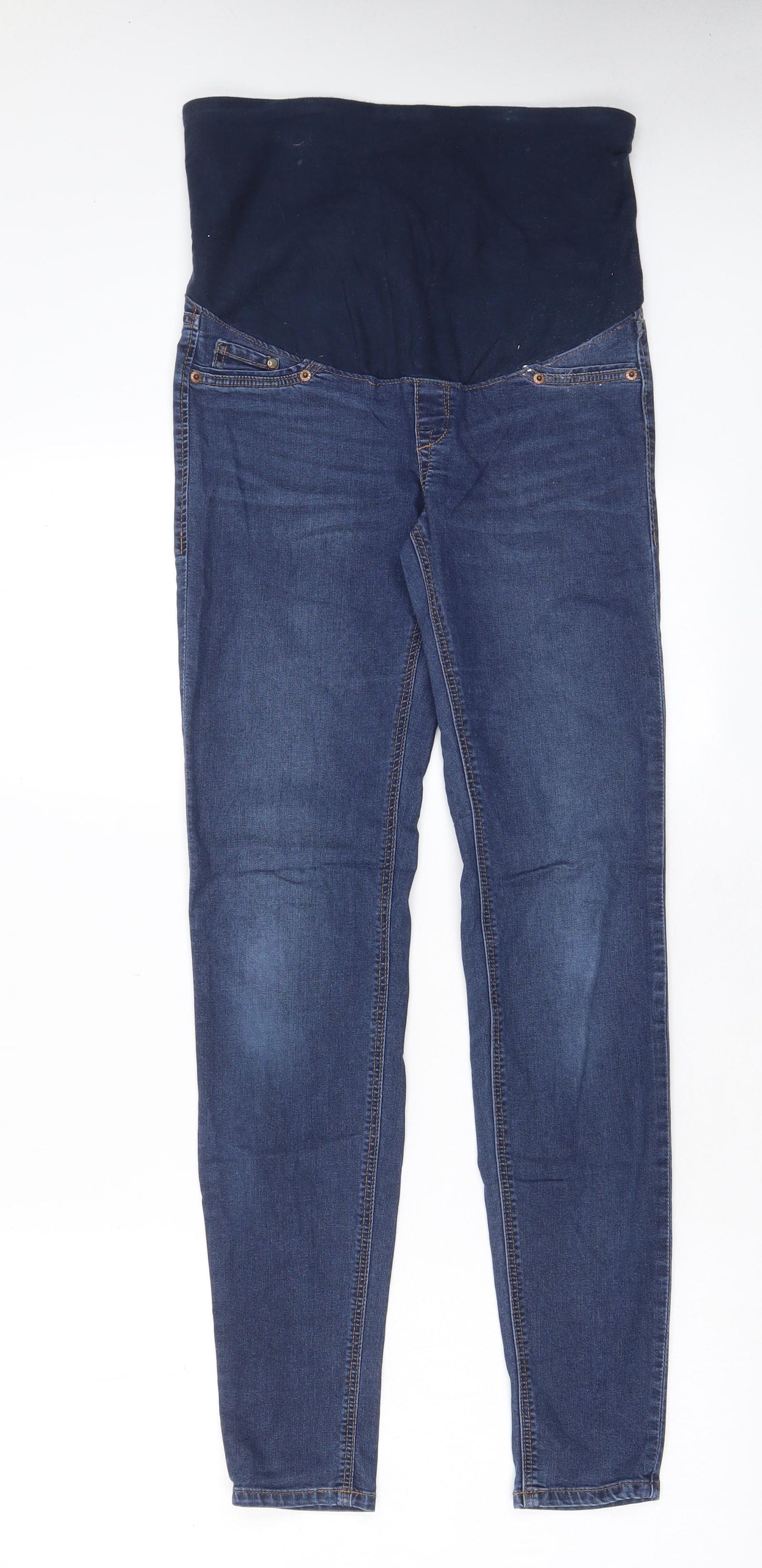 H&M Womens Blue Cotton Skinny Jeans Size 8 L29 in Regular