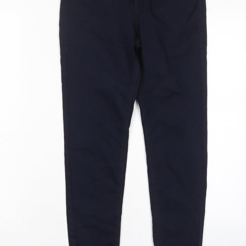 Marks and Spencer Womens Blue Cotton Skinny Jeans Size 8 L28 in Regular Zip - Pockets