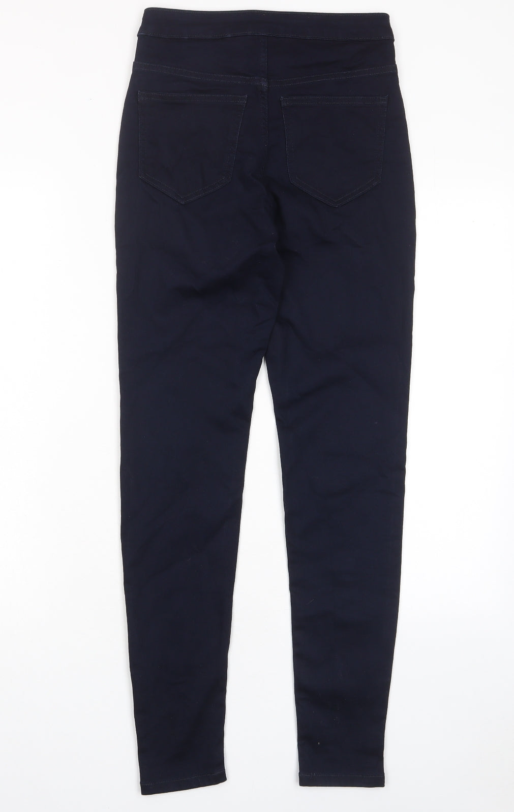 Marks and Spencer Womens Blue Cotton Skinny Jeans Size 8 L28 in Regular Zip - Pockets