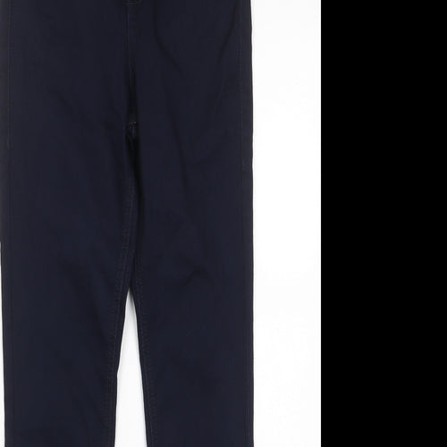 Marks and Spencer Womens Blue Cotton Skinny Jeans Size 8 L28 in Regular Zip - Pockets