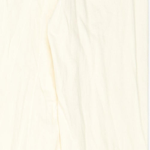 River Island Womens Ivory Cotton Mom Jeans Size 10 L30 in Regular Zip - Pockets
