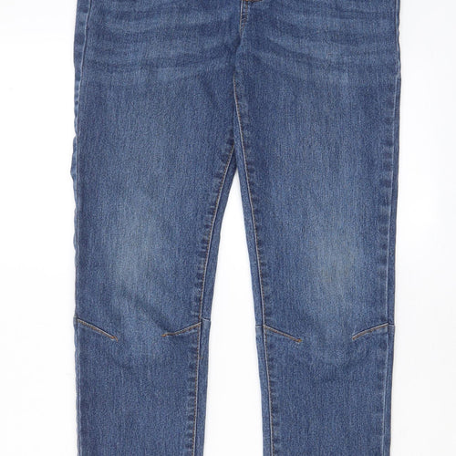 Denim & Co. Boys Blue Cotton Straight Jeans Size 12-13 Years L27 in Regular Drawstring - Pockets