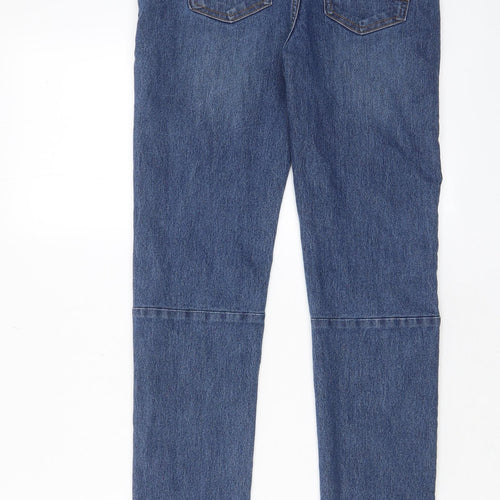 Denim & Co. Boys Blue Cotton Straight Jeans Size 12-13 Years L27 in Regular Drawstring - Pockets