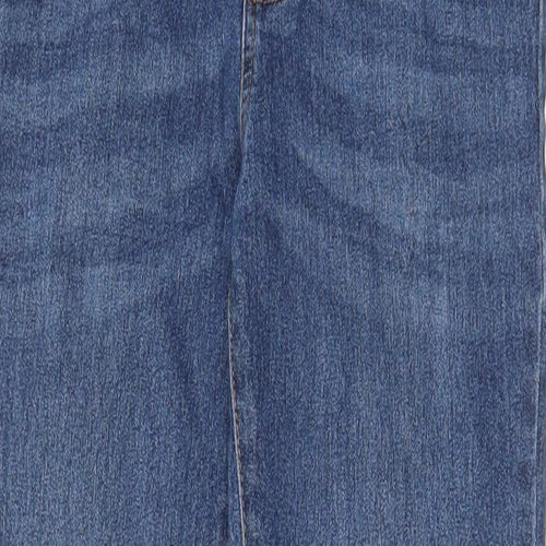 Denim & Co. Boys Blue Cotton Straight Jeans Size 12-13 Years L27 in Regular Drawstring - Pockets