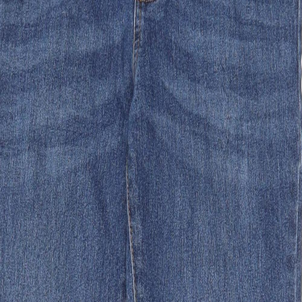 Denim & Co. Boys Blue Cotton Straight Jeans Size 12-13 Years L27 in Regular Drawstring - Pockets
