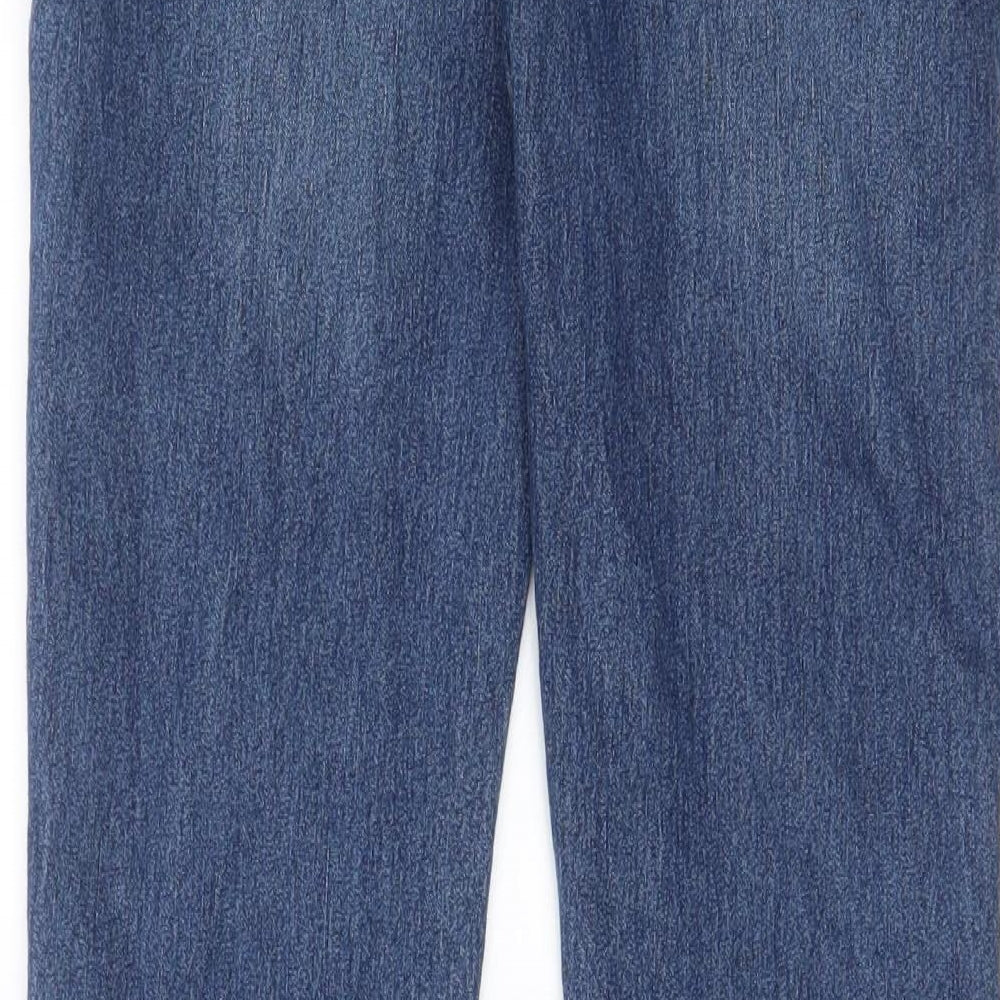 Denim & Co. Boys Blue Cotton Straight Jeans Size 12-13 Years L27 in Regular Drawstring - Pockets