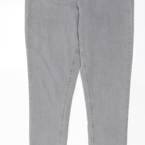 George Womens Grey Cotton Skinny Jeans Size 14 L28 in Regular Zip - Pockets