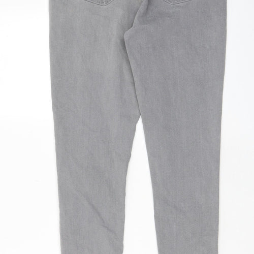 George Womens Grey Cotton Skinny Jeans Size 14 L28 in Regular Zip - Pockets