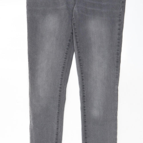 Avenue Womens Grey Cotton Skinny Jeans Size 12 L29 in Regular Zip - Pockets