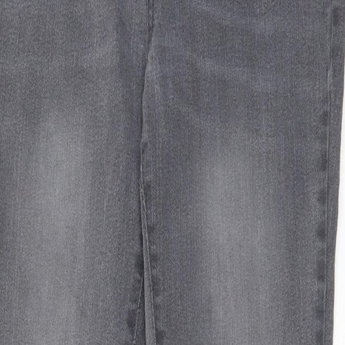 Avenue Womens Grey Cotton Skinny Jeans Size 12 L29 in Regular Zip - Pockets