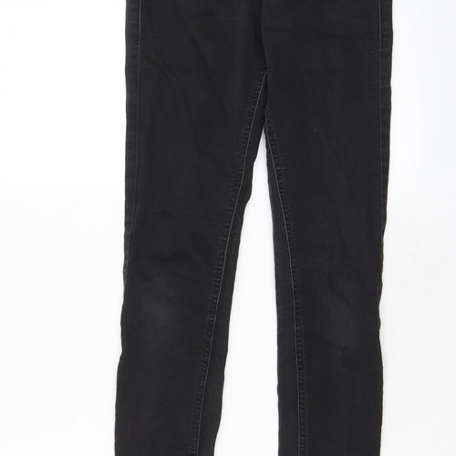 Marks and Spencer Womens Grey Cotton Skinny Jeans Size 8 L29 in Regular Zip - Pockets