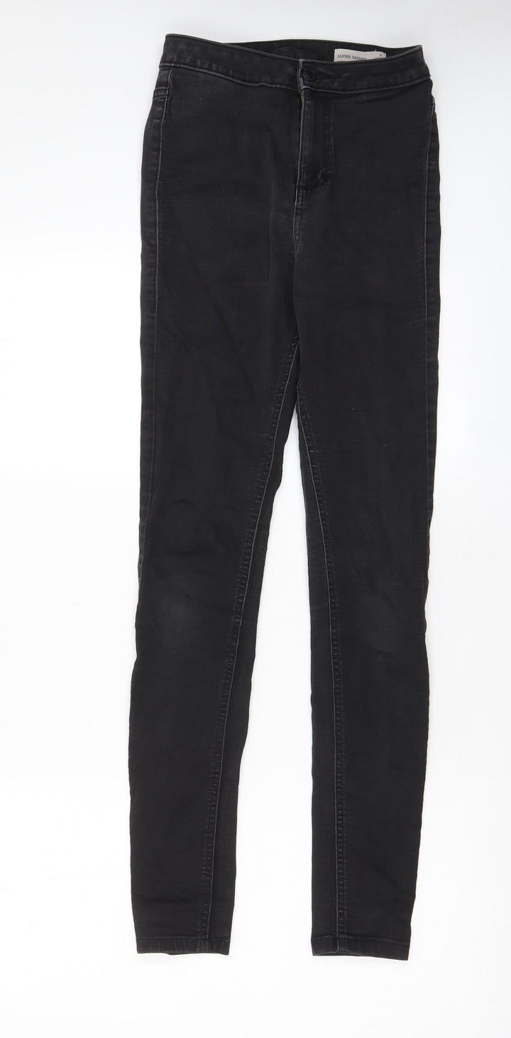 Marks and Spencer Womens Grey Cotton Skinny Jeans Size 8 L29 in Regular Zip - Pockets