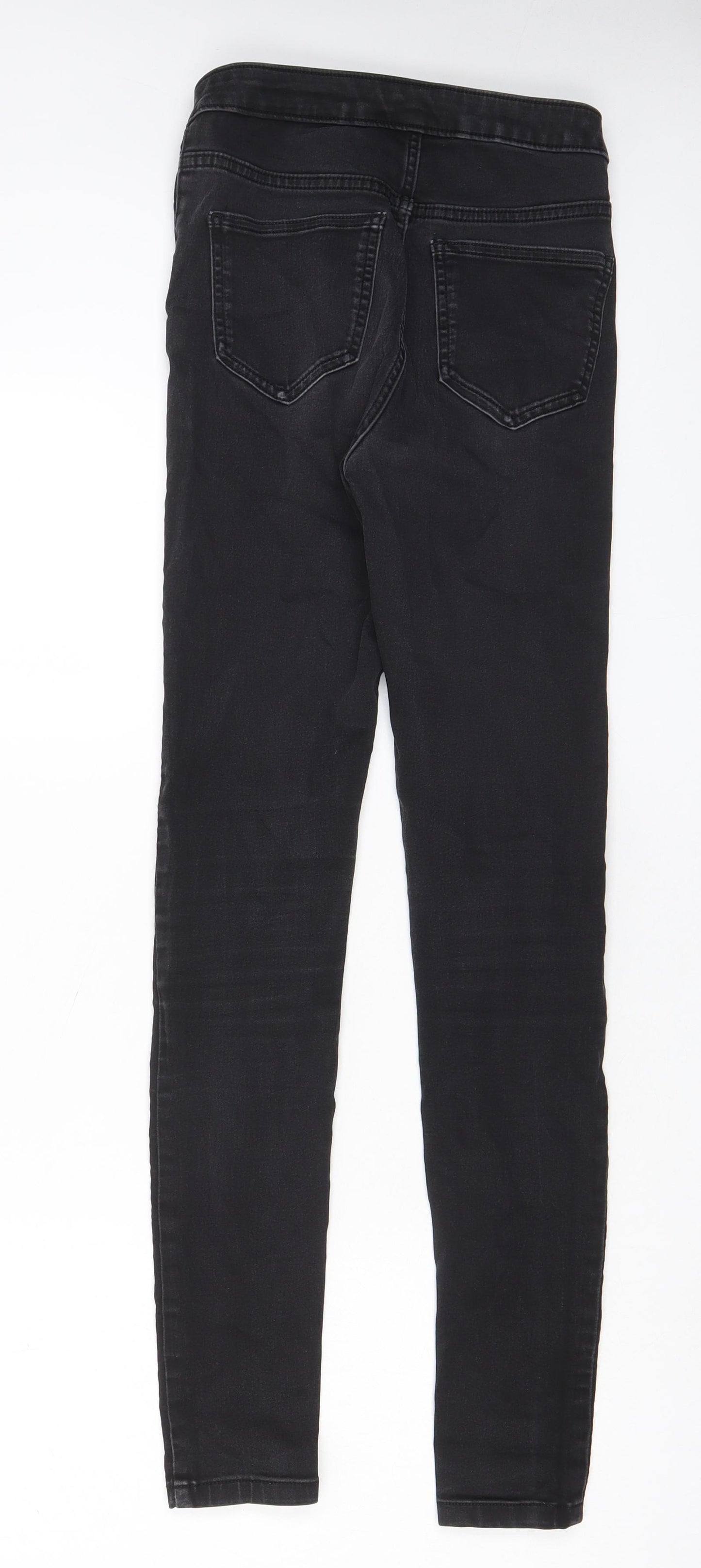 Marks and Spencer Womens Grey Cotton Skinny Jeans Size 8 L29 in Regular Zip - Pockets